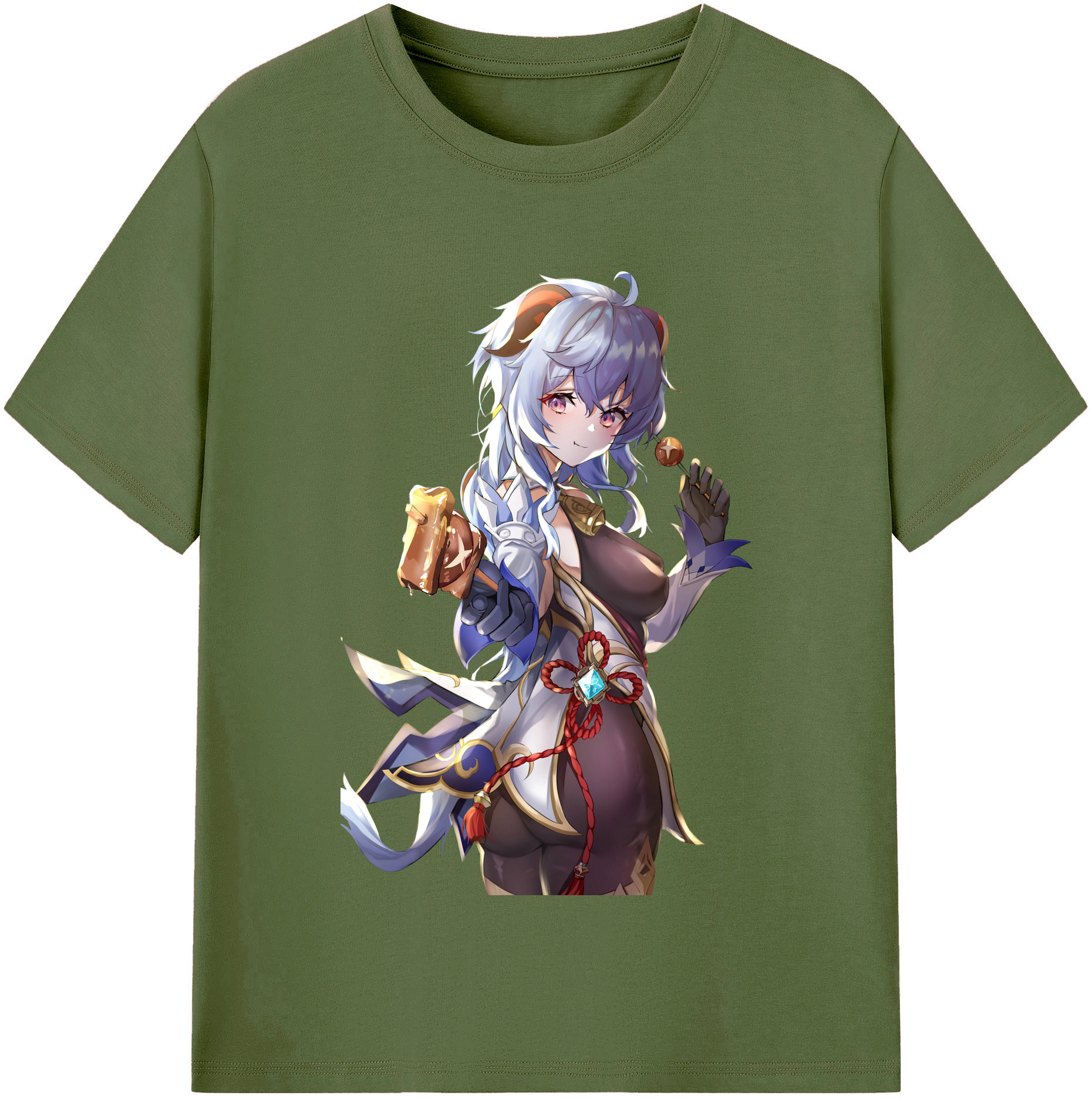げんし神 甘雨 かんう genshin Ganyu 綿100％半袖Tシャツ（フロントプリント）